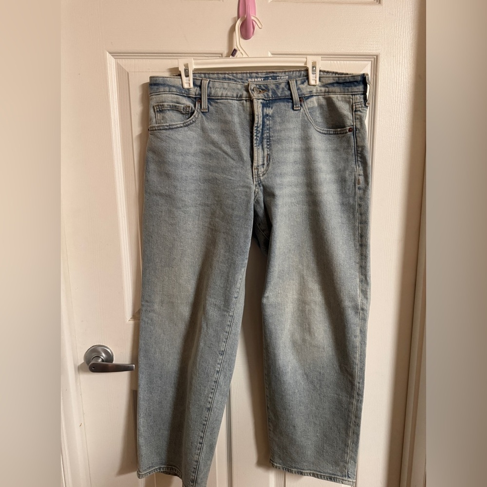 Old Navy Women’s High Rise OG LOOSE straight leg jeans- size 14 petite- like new